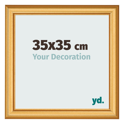 Photo Frame 35x35cm Gold Matte MDF Lazio Front Size | Yourdecoration.co.uk