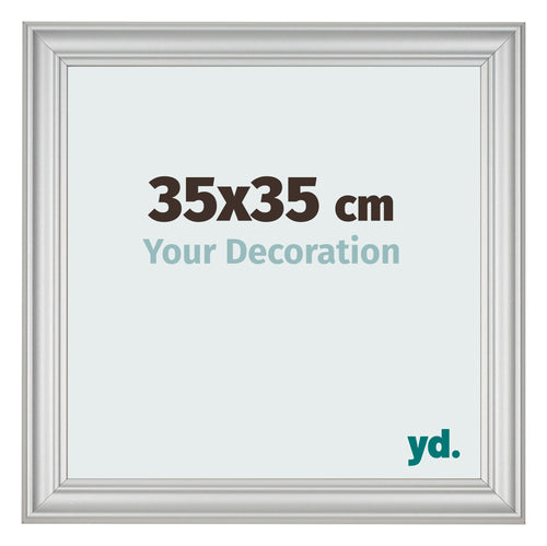 Photo Frame 35x35cm Silver Matte MDF Lazio Front Size | Yourdecoration.co.uk