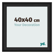 Photo Frame 40x40cm Black Woodgrain MDF Lazio Front Size | Yourdecoration.co.uk