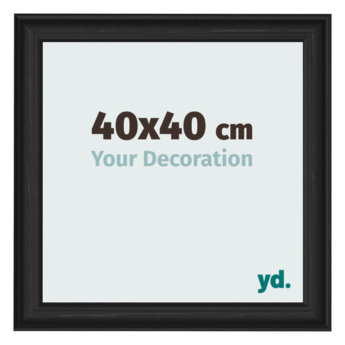 Photo Frame 40x40cm Black Woodgrain MDF Lazio Front Size | Yourdecoration.co.uk
