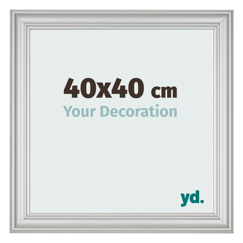 Photo Frame 40x40cm Silver Matte MDF Lazio Front Size | Yourdecoration.co.uk