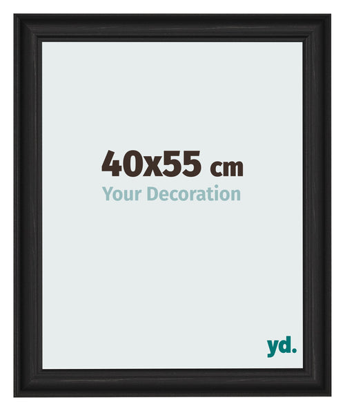 Photo Frame 40x55cm Black Woodgrain MDF Lazio Front Size | Yourdecoration.co.uk