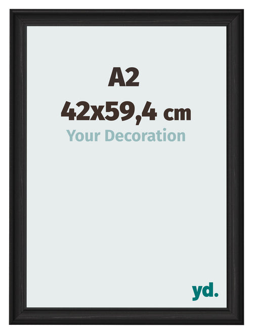 Photo Frame 42x59 4cm A2 Black Woodgrain MDF Lazio Front Size | Yourdecoration.co.uk