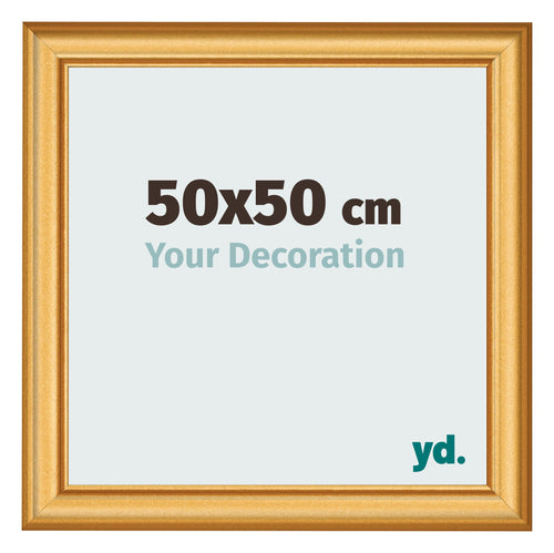 Photo Frame 50x50cm Gold Matte MDF Lazio Front Size | Yourdecoration.co.uk