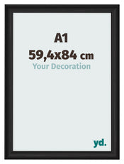 Photo Frame 59 4x84cm A1 Black Woodgrain MDF Lazio Front Size | Yourdecoration.co.uk