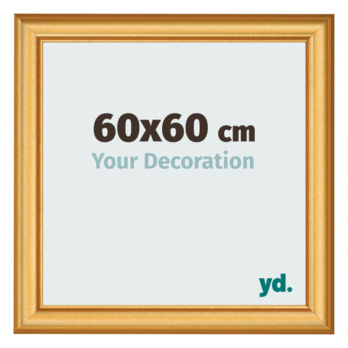 Photo Frame 60x60cm Gold Matte MDF Lazio Front Size | Yourdecoration.co.uk