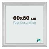Photo Frame 60x60cm Silver Matte MDF Lazio Front Size | Yourdecoration.co.uk