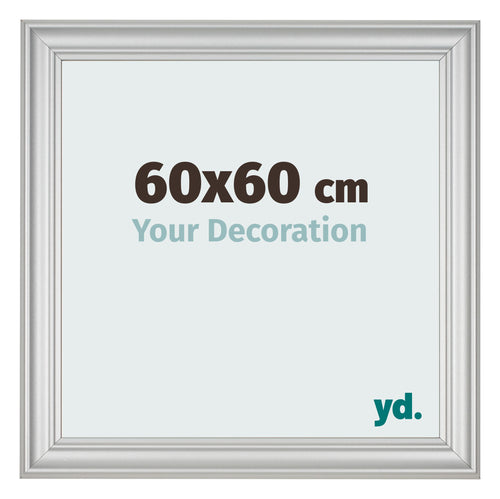 Photo Frame 60x60cm Silver Matte MDF Lazio Front Size | Yourdecoration.co.uk