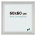 Photo Frame 60x60cm Silver Matte MDF Lazio Front Size | Yourdecoration.co.uk