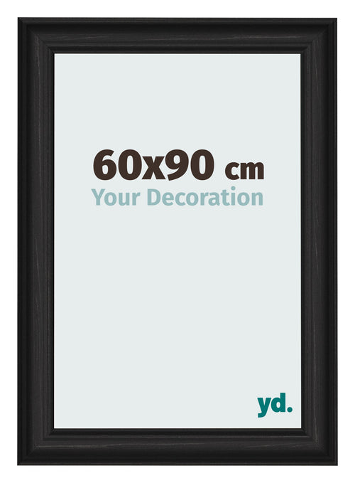 Photo Frame 60x90cm Black Woodgrain MDF Lazio Front Size | Yourdecoration.co.uk