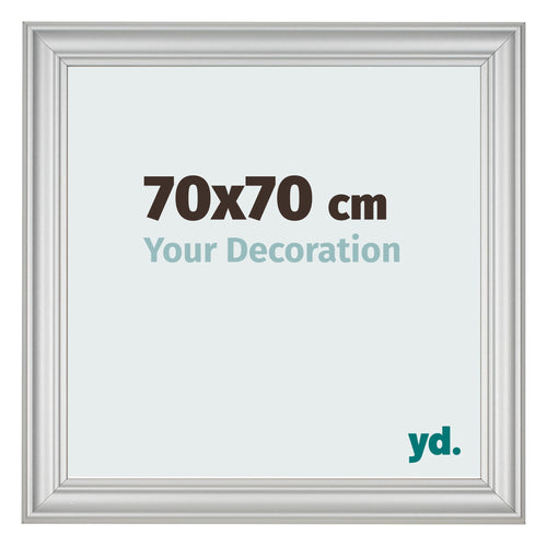 Photo Frame 70x70cm Silver Matte MDF Lazio Front Size | Yourdecoration.co.uk