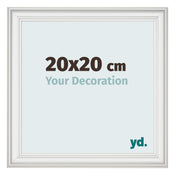 Photo Frame 20x20cm White Swept MDF Lazio Front Size | Yourdecoration.co.uk