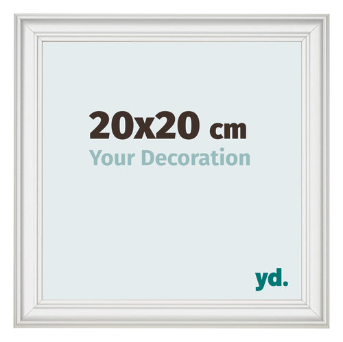 Photo Frame 20x20cm White Swept MDF Lazio Front Size | Yourdecoration.co.uk