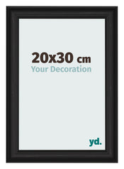 Photo Frame 20x30cm Black Woodgrain MDF Lazio Front Size | Yourdecoration.co.uk