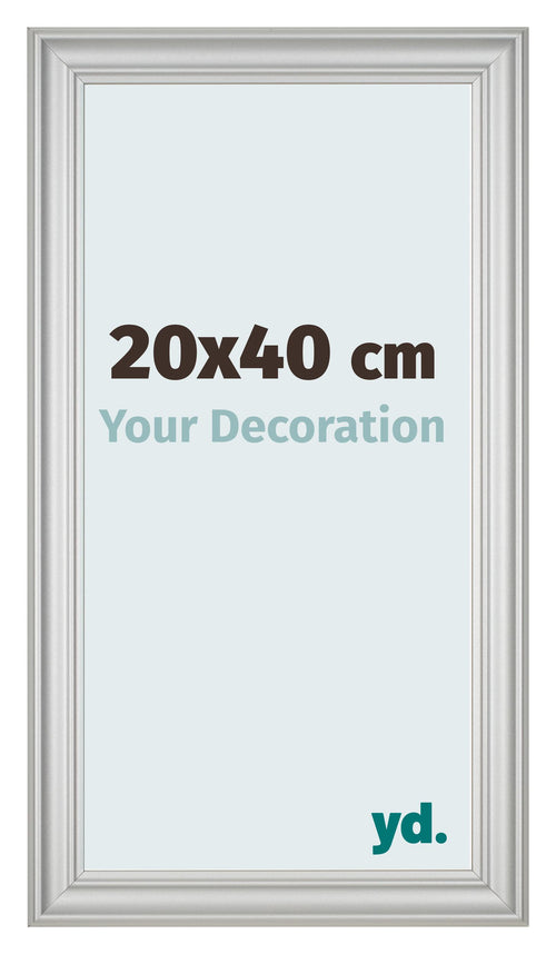 Photo Frame 20x40cm Silver Matte MDF Lazio Front Size | Yourdecoration.co.uk