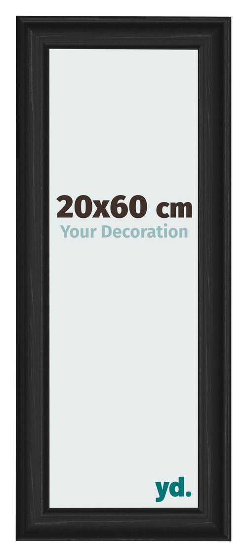 Photo Frame 20x60cm Black Woodgrain MDF Lazio Front Size | Yourdecoration.co.uk