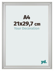 Photo Frame 21x29 7cm A4 Silver Matte MDF Lazio Front Size | Yourdecoration.co.uk