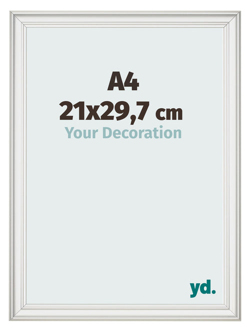 Photo Frame 21x29 7cm A4 White Swept MDF Lazio Front Size | Yourdecoration.co.uk
