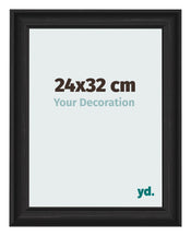 Photo Frame 24x32cm Black Woodgrain MDF Lazio Front Size | Yourdecoration.co.uk