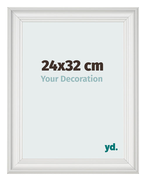 Photo Frame 24x32cm White Swept MDF Lazio Front Size | Yourdecoration.co.uk
