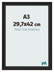 Photo Frame 29 7x42cm A3 Black Woodgrain MDF Lazio Front Size | Yourdecoration.co.uk