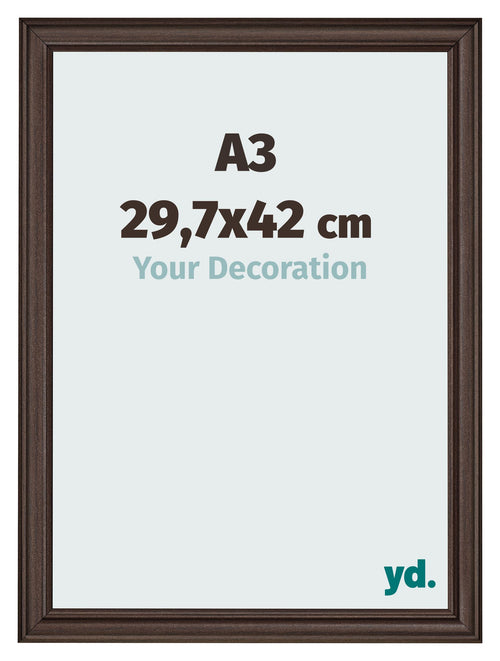 Photo Frame 29 7x42cm A3 Oak Dark MDF Lazio Front Size | Yourdecoration.co.uk
