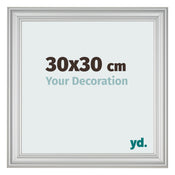 Photo Frame 30x30cm Silver Matte MDF Lazio Front Size | Yourdecoration.co.uk