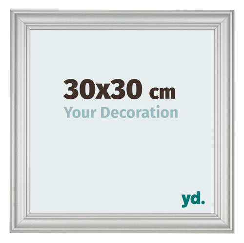 Photo Frame 30x30cm Silver Matte MDF Lazio Front Size | Yourdecoration.co.uk