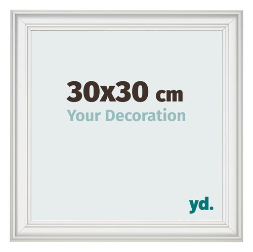 Photo Frame 30x30cm White Swept MDF Lazio Front Size | Yourdecoration.co.uk