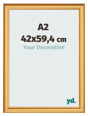 Photo Frame 42x59 4cm A2 Gold Matte MDF Lazio Front Size | Yourdecoration.co.uk