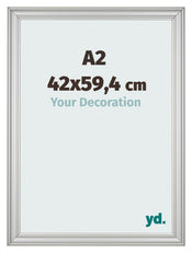 Photo Frame 42x59 4cm A2 Silver Matte MDF Lazio Front Size | Yourdecoration.co.uk
