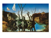 Salvador Dali Reflections of Elephants Art Print 80x60cm | Yourdecoration.co.uk