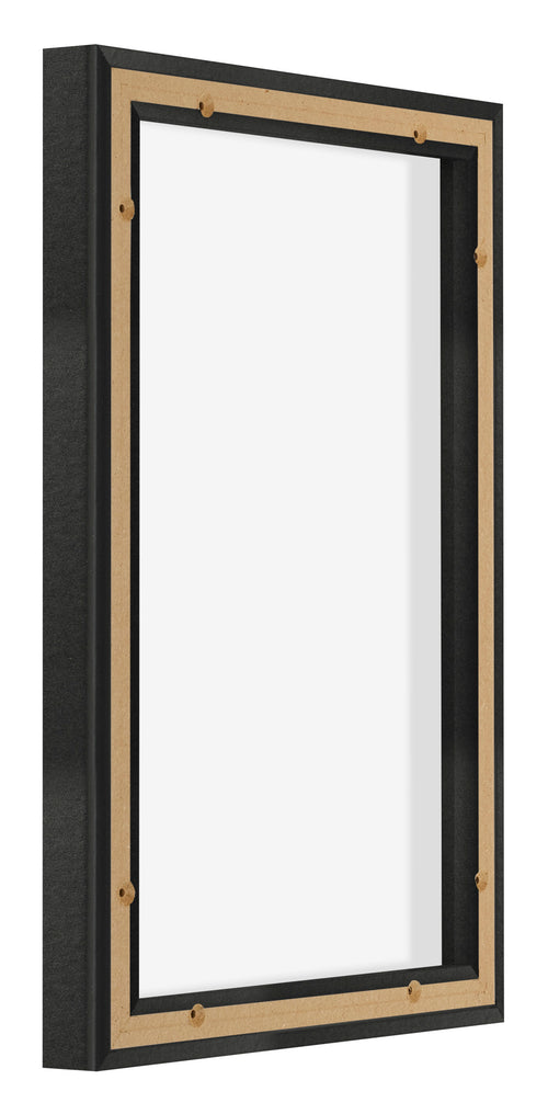 Lyon MDF Canvas Floater Frame 2 3 Black Matte Back Oblique | Yourdecoration.co.uk