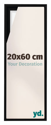 Lyon MDF Canvas Floater Frame 20x60cm Black Matte Front Size | Yourdecoration.co.uk