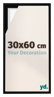 Lyon MDF Canvas Floater Frame 30x60cm Black Matte Front Size | Yourdecoration.co.uk