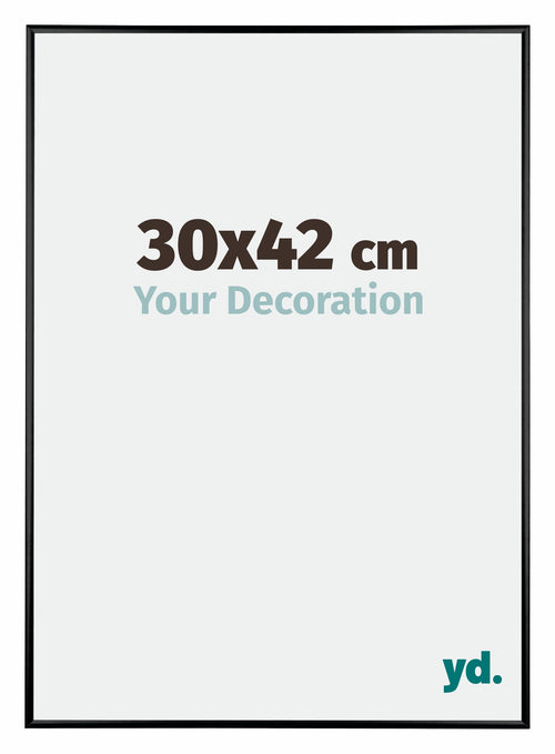 Austin Aluminium Photo Frame 30x42cm Black High Gloss Front Size | Yourdecoration.co.uk