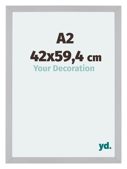 Mura MDF Photo Frame 42x59 4cm A2 Silver Matte Front Size | Yourdecoration.co.uk