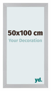 Mura MDF Photo Frame 50x100cm Silver Matte Front Size | Yourdecoration.co.uk