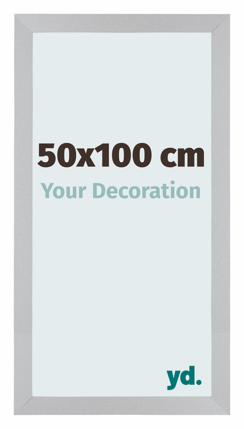 Mura MDF Photo Frame 50x100cm Silver Matte Front Size | Yourdecoration.co.uk