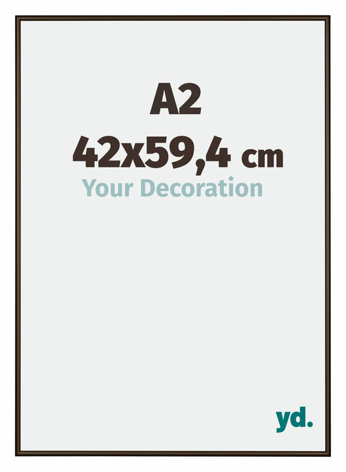 New York Aluminium Photo Frame 42x59 4cm A2 Walnut Structure Front Size | Yourdecoration.co.uk