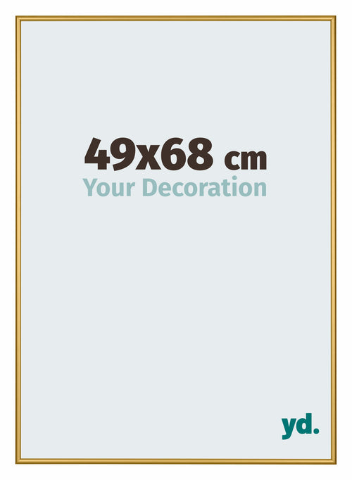 New York Aluminium Photo Frame 49x68cm Gold Shiny Front Size | Yourdecoration.co.uk