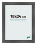 Photo Frame 18x24cm Black Silver Polished MDF Pisa Front Size | Yourdecoration.co.uk