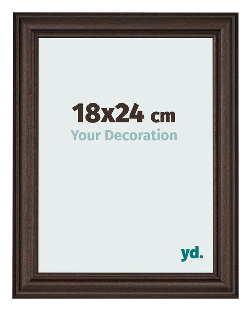 Photo Frame 18x24cm Oak Dark MDF Lazio Front Size | Yourdecoration.co.uk