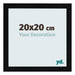 Photo Frame 20x20cm Black Silver Polished MDF Pisa Front Size | Yourdecoration.co.uk