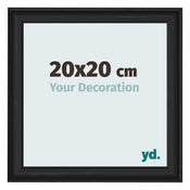 Photo Frame 20x20cm Black Woodgrain MDF Lazio Front Size | Yourdecoration.co.uk