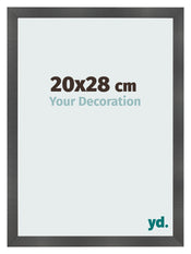 Photo Frame 20x28cm Black Silver Polished MDF Pisa Front Size | Yourdecoration.co.uk