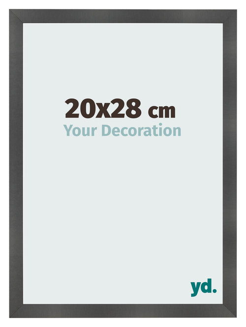 Photo Frame 20x28cm Black Silver Polished MDF Pisa Front Size | Yourdecoration.co.uk