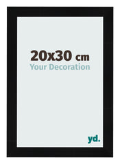 Photo Frame 20x30cm Black Silver Polished MDF Pisa Front Size | Yourdecoration.co.uk