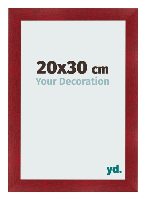 Photo Frame 20x30cm Wine Red Swept MDF Pisa Front Size | Yourdecoration.co.uk