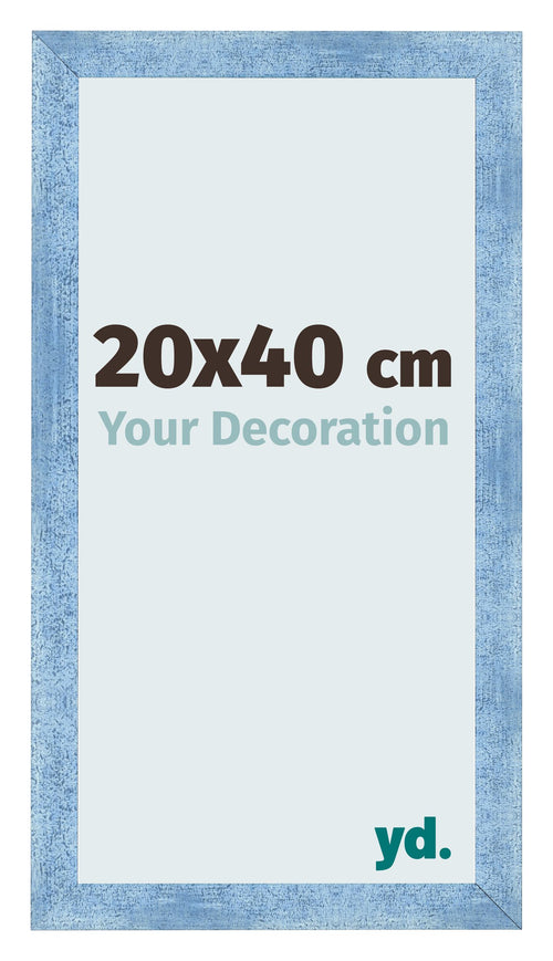 Photo Frame 20x40cm Clear Blue Swept MDF Pisa Front Size | Yourdecoration.co.uk